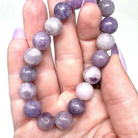 Lepidolite Purple Bracelet Jewelry crystal beaded accessories handmade boho NEW - Picture 9 of 10
